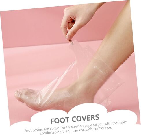 Beavorty 100pcs Professional Foot Mask Cover Disposable Foot Covers Care Protective Plastic Made Breathable and Oil-Resistant in Saudi Arabia