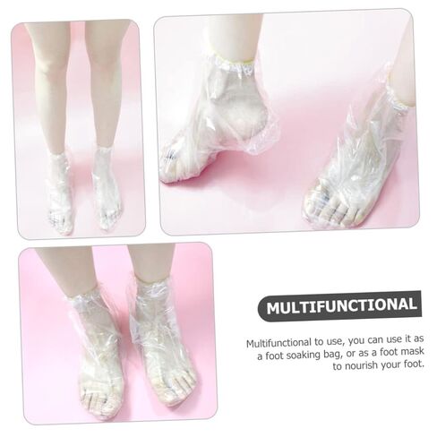Beavorty 4sets Disposable Foot Cover for Moisturizing Lotion Thickened Transparent Feet Sleeves Spa and Home Use Protects and Enhances Absorption 10pcs*4 in Saudi Arabia