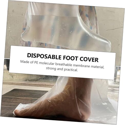 CALLARON 2 Packs Disposable Feet Covers Transparent Plastic Foot Protector for Household Use No Strap Design for Spa and Daily Care in Saudi Arabia