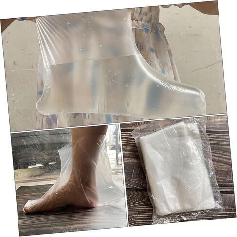 CALLARON 2 Packs Disposable Feet Covers Transparent Plastic Foot Protector for Household Use No Strap Design for Spa and Daily Care in Saudi Arabia