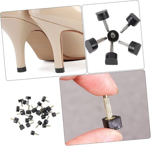 SAFIGLE 30Pairs Protective Heel Covers for High Heels Durable Reusable Shoe Accessories Black for Preventing Sinking Grass Mud and Cracks in Saudi Arabia