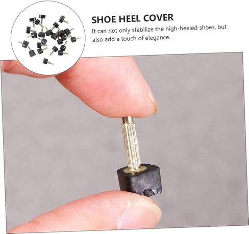 SAFIGLE 30Pairs Protective Heel Covers for High Heels Durable Reusable Shoe Accessories Black for Preventing Sinking Grass Mud and Cracks in Saudi Arabia