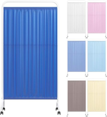 Portable Freestanding Privacy Screen on Wheels - Versatile Room Divider for Hospitals, Salons, Offices - Adjustable, Lightweight, Easy to Move, Ideal for Patient Privacy and Workspaces in Saudi Arabia