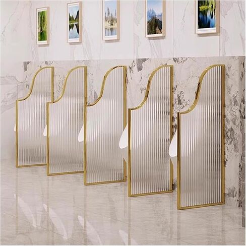 White Urinal Privacy Screen - Wall Mounted Tempered Glass Divider, 3 Pcs Set for Public Toilets in Hotels, Schools, Shopping Malls - Enhanced Privacy & Durability in Saudi Arabia