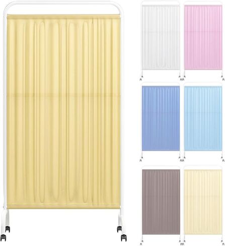 Portable Freestanding Privacy Screen on Wheels - Versatile Room Divider for Hospitals, Salons, Offices - Adjustable, Lightweight, Easy to Move, Ideal for Patient Privacy and Workspaces in Saudi Arabia