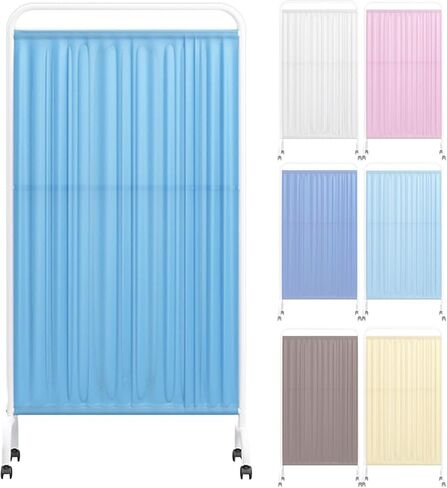 Portable Freestanding Privacy Screen on Wheels - Versatile Room Divider for Hospitals, Salons, Offices - Adjustable, Lightweight, Easy to Move, Ideal for Patient Privacy and Workspaces in Saudi Arabia