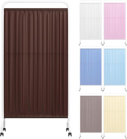 Portable Freestanding Privacy Screen on Wheels - Versatile Room Divider for Hospitals, Salons, Offices - Adjustable, Lightweight, Easy to Move, Ideal for Patient Privacy and Workspaces in Saudi Arabia