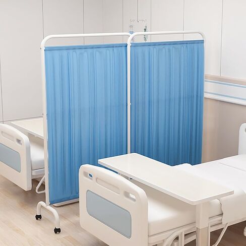 Portable Medical Privacy Screen Partition - 2 Panel, 180cm High Mobile Room Dividers on Wheels, Flexible Freestanding Temporary Walls for Clinics, Salons, Wards, and Hospitals in Saudi Arabia