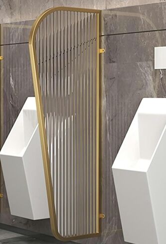 Bathroom Deflector Panel for Men, Glass Shower Screen, Privacy Screen Dividing Partition for Urinal, Stainless Steel Frame for Hotel Bathroom/,Gold in Saudi Arabia