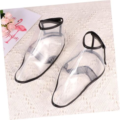 PartyKindom 1 Pair Haircut Shoe Covers Transparent Protective Shoe Covers for Hairdressers S for Salon Use and Preventing Hair from Falling in Saudi Arabia