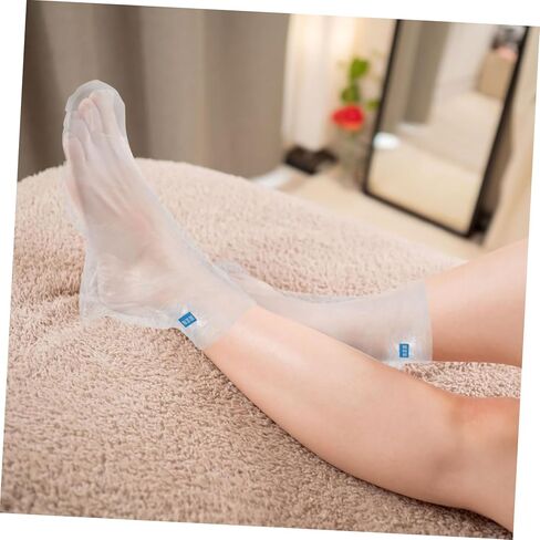 PartyKindom 100PCS Disposable Waterproof Plastic Foot Covers for Feet Care Moisturizing Socks for Pedicure in Saudi Arabia