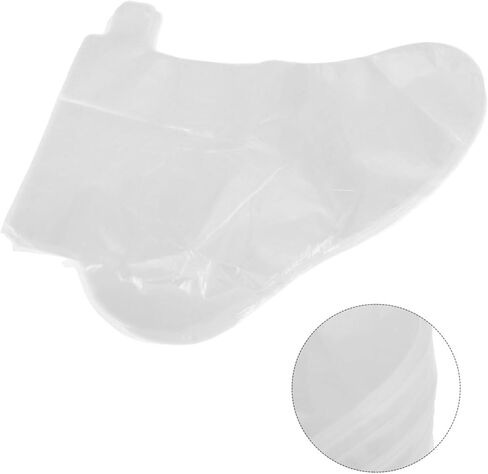 PartyKindom 100PCS Disposable Waterproof Plastic Foot Covers for Feet Care Moisturizing Socks for Pedicure in Saudi Arabia