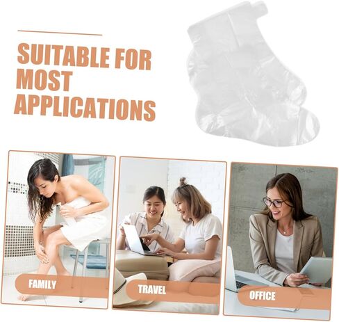 PartyKindom 100PCS Disposable Waterproof Plastic Foot Covers for Feet Care Moisturizing Socks for Pedicure in Saudi Arabia