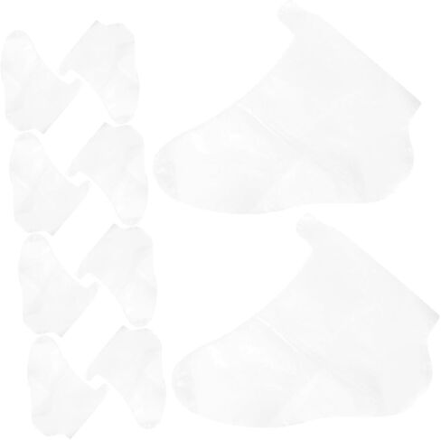 VANZACK 100PCS Clear Disposable Foot Covers Transparent Shoe Protectors for Skiing Skating Amusement Parks Fit Comfortable Pet Material for Shoe Fitting Foot Care in Saudi Arabia
