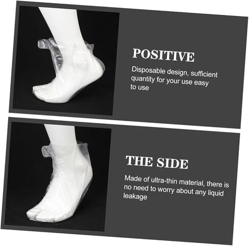 VANZACK 100PCS Clear Disposable Foot Covers Transparent Shoe Protectors for Skiing Skating Amusement Parks Fit Comfortable Pet Material for Shoe Fitting Foot Care in Saudi Arabia
