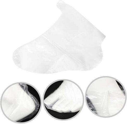 VANZACK 100PCS Clear Disposable Foot Covers Transparent Shoe Protectors for Skiing Skating Amusement Parks Fit Comfortable Pet Material for Shoe Fitting Foot Care in Saudi Arabia