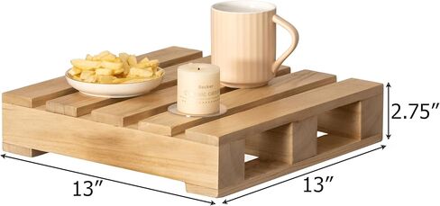 Vintiquewise 13-inch Rustic Wooden Pallet Display Stand Natural Wood Riser for Home Decor Table Centerpiece Candle or Dessert Holders Plant Pot DIY Craft Party Accents and Event Presentation in Saudi Arabia