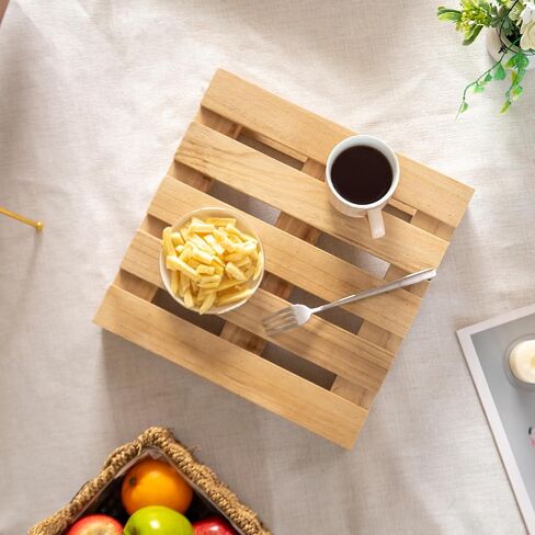 Vintiquewise 13-inch Rustic Wooden Pallet Display Stand Natural Wood Riser for Home Decor Table Centerpiece Candle or Dessert Holders Plant Pot DIY Craft Party Accents and Event Presentation in Saudi Arabia