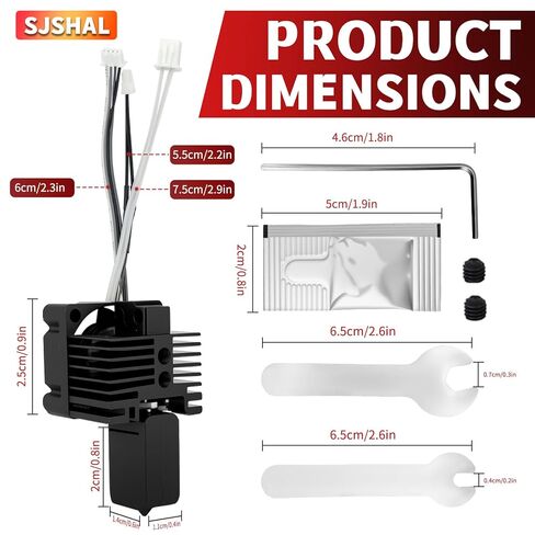 مجموعة Bamboo Lab P1P، P1S Hotend الكاملة، نهاية ساخنة من الفولاذ المقوى للتجميع الكامل مع فوهة 0.4 مم، ومروحة تبريد، وثرمستور، واستبدال كتلة تسخين الطارد للطابعة ثلاثية الأبعاد من سلسلة P1 in Saudi Arabia