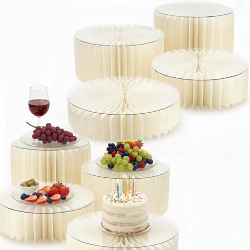 8 Pack Buffet Risers for Table Display, Foldable Display Risers for Cake and Cupcakes, Cake Stands and Dessert Table Display Set for Buffets, Weddings, and Parties in Saudi Arabia
