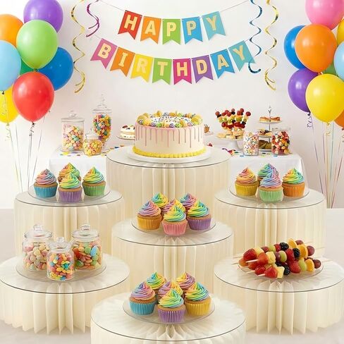8 Pack Buffet Risers for Table Display, Foldable Display Risers for Cake and Cupcakes, Cake Stands and Dessert Table Display Set for Buffets, Weddings, and Parties in Saudi Arabia