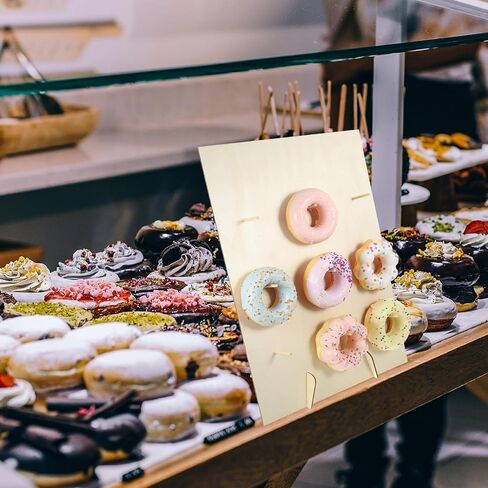 PRETYZOOM Wooden Donut Display Stand 15.74X11.81X1.96In Pastry Display Rack with Smooth Surface for Wedding Party Dessert Table and Kitchen Donut Holder in Saudi Arabia