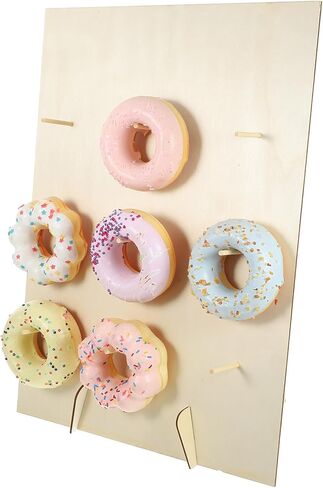 PRETYZOOM Wooden Donut Display Stand 15.74X11.81X1.96In Pastry Display Rack with Smooth Surface for Wedding Party Dessert Table and Kitchen Donut Holder in Saudi Arabia
