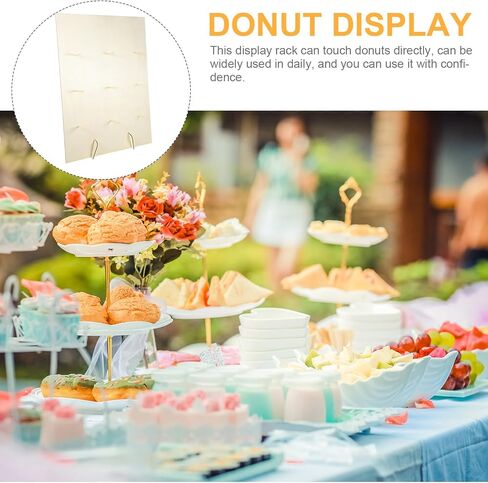 PRETYZOOM Wooden Donut Display Stand 15.74X11.81X1.96In Pastry Display Rack with Smooth Surface for Wedding Party Dessert Table and Kitchen Donut Holder in Saudi Arabia