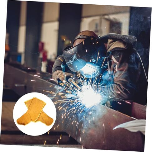 Alipis Welding Foot Protector Covers Sturdy Cowhide Leather Protective Footwear for Welders Waterproof and Wear-Resistant Foot Covers 1 Pair in Saudi Arabia