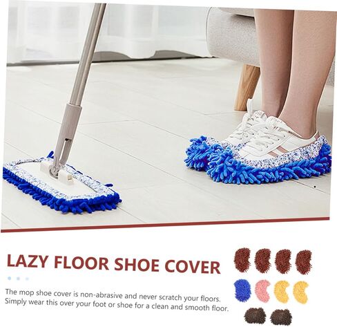 PartyKindom 10pcs Mop Covers for Shoes Floor Cleaner Covers Water Absorbent Lightweight Easy to Wear Random Color in Saudi Arabia