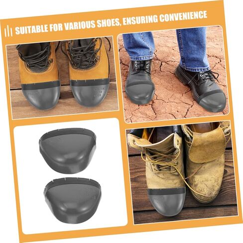 DOITOOL 2Pairs Sturdy Toe Protectors Wear Resistant Safety Covers Metal Toe Caps for Men Women for Construction Warehouse Factory Use in Saudi Arabia