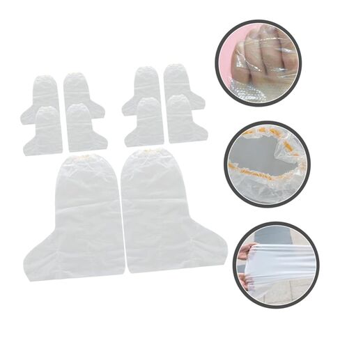 VICASKY 2sets 10pcs Disposable Foot Cover Film Transparent Moisturizing Foot Care Sleeves for Salon Use Thickened Design and Relaxation 10pcs*2 in Saudi Arabia