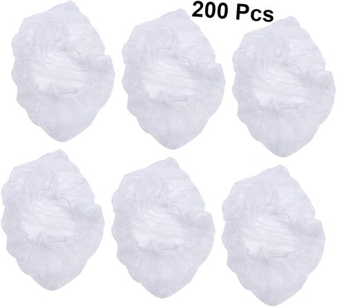 أغطية أحذية VALICLUD 200 قطعة من أغطية الأحذية البلاستيكية من البولي إيثيلين لغير التصميم خفيفة الوزن للأيام الممطرة والغرف النظيفة in Kuwait