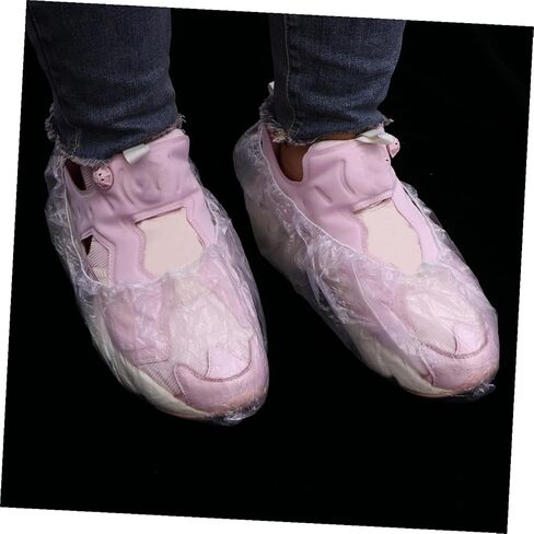 أغطية أحذية VALICLUD 200 قطعة من أغطية الأحذية البلاستيكية من البولي إيثيلين لغير التصميم خفيفة الوزن للأيام الممطرة والغرف النظيفة in Kuwait