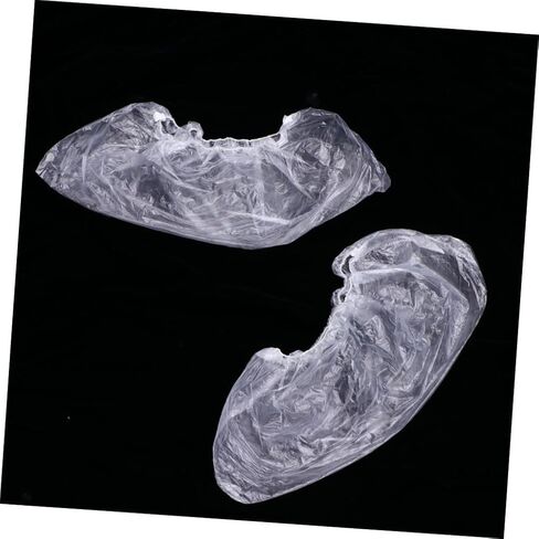 أغطية أحذية VALICLUD 200 قطعة من أغطية الأحذية البلاستيكية من البولي إيثيلين لغير التصميم خفيفة الوزن للأيام الممطرة والغرف النظيفة in Kuwait