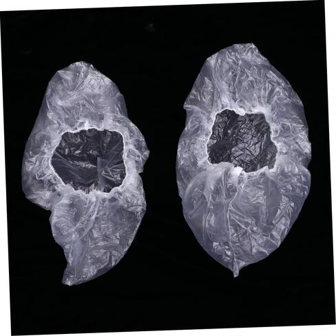 أغطية أحذية VALICLUD 200 قطعة من أغطية الأحذية البلاستيكية من البولي إيثيلين لغير التصميم خفيفة الوزن للأيام الممطرة والغرف النظيفة in Kuwait