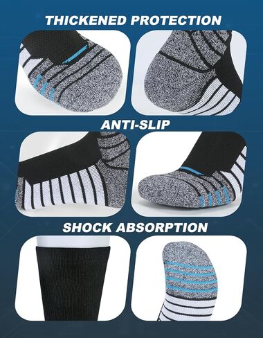 Basketball Socks 6-Pack for Men & Women, Cushioned Crew-Length Athletic Socks with Moisture Wicking in Saudi Arabia