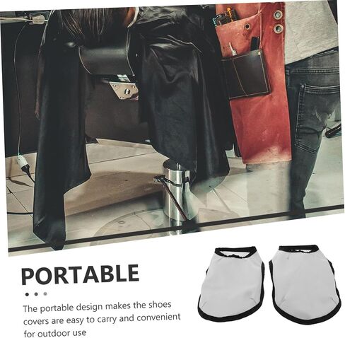 أغطية أحذية قماشية من VALICLUD، زوج واحد من قماش الحلاق المسامي غير الضبابي لقص الشعر مقاوم للماء وسهل التنظيف لمحترفي الصالون in Kuwait