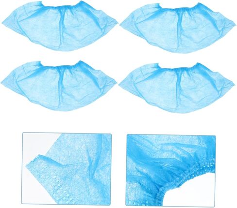 Veemoon 100pcs Non-woven Fabric Foot Covers Breathable Disposable Shoes Protectors Slip Tape for Home Kitchen Travel Random Color in Saudi Arabia
