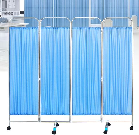 4/5/6 Panel Medical Privacy Screen on Wheels, Foldable Rolling Room Divider, 6ft Tall Portable Privacy Partition for Clinics/Exam Rooms, Space-Saving Temporary Fence (4 Panel) in Saudi Arabia