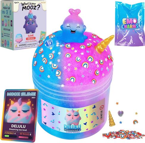 Unicorn Cloud Slime Kit – Blue & Pink Sensory Slime for Kids, Non-Sticky & Scented Cloud Dough, Squishy, ASMR Fun, Axolotl Charm & Mix-Ins, Gifts for Girls & Boys Ages 5–12 & Teens, 7oz, MOOZ Magic in Saudi Arabia