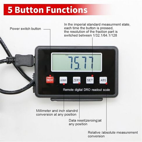 مقياس خطي 1000 مللي متر قراءات رقمية أجهزة التحكم عن بعد مقياس خطي آلات طحن مخارط أدوات قياس in Kuwait