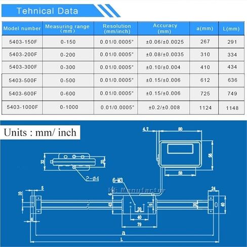 مقياس خطي 0-200 مللي متر مقياس خطي رقمي مع شاشة عرض عن بعد مع شاشة LCD قراءات رقمية لمخرطة الطحن in Kuwait