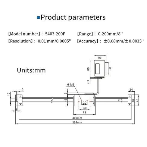 مقياس خطي 0-200 مللي متر مقياس خطي رقمي مع شاشة عرض عن بعد مع شاشة LCD قراءات رقمية لمخرطة الطحن in Kuwait