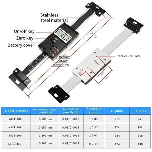 مقياس خطي 0-150 مللي متر 0.01 مللي متر نوع عمودي رقمي من الفولاذ المقاوم للصدأ مقياس خطي أدوات قياس المسطرة in Kuwait