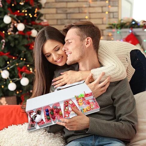 صندوق هدايا فارغ من Alkiuyfv XMAS، حرف من الورق المقوى قابل للتعبئة فارغ لملء هدايا عيد الميلاد، تزيين تغليف الحلويات (أحمر) in Saudi Arabia
