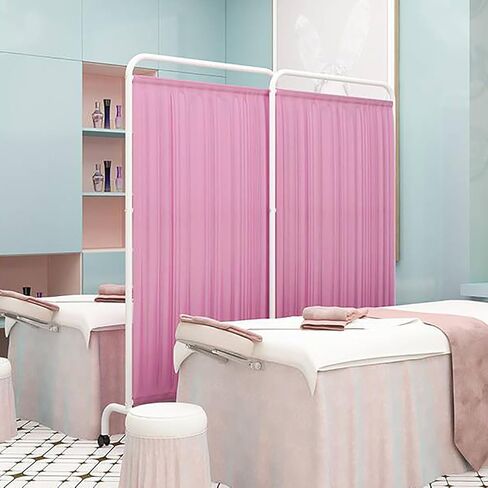 Portable Medical Privacy Screen - 2 Panel Room Divider on Wheels, 180cm High Freestanding Temporary Wall Partition for Clinics, Salons, Hospitals, and Wards - Mobile Flexibility in Saudi Arabia