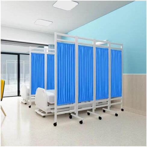Portable Privacy Screen for Medical Use, Folding Room Divider with Curtain, Exam Room Partition (150x180CM) - Ideal for Clinics & Healthcare Settings in Saudi Arabia