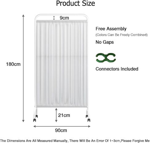 Foldable Privacy Screen with Swivel Wheels - Easy Assembly Room Divider for Clinics, Hospitals, and Offices - Portable Privacy Solution for Patient and Staff Comfort in Saudi Arabia