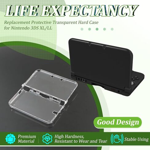 Transparent Hard Shell Case Cover for Nintendo 3DS XL/LL Protective Hard Clear Crystal Case Accessories Replacement Parts in Saudi Arabia